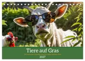 CALVENDO / Fotografie |  Tiere auf Gras - Der verrückte Cannabis-Kalender voller bekiffter Tiere (Tischkalender 2027 DIN A5 quer), CALVENDO Monatskalender | Sonstiges |  Sack Fachmedien