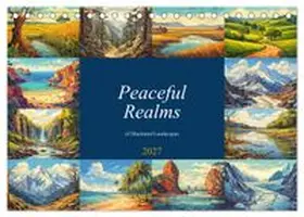 CALVENDO / Braun |  Peaceful Realms of Illustrated Landscapes (Desk Calendar 2027 DIN A5 landscape), CALVENDO 12 Month DeskCalendar | Sonstiges |  Sack Fachmedien