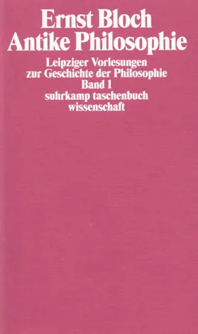Bloch / Römer / Schmidt | Leipziger Vorlesungen zur Geschichte der Philosophie 1/4 | Buch | 978-3-518-09677-2 | sack.de