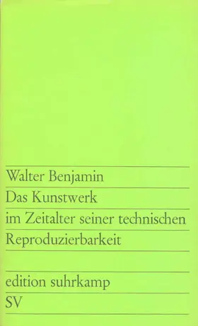 Benjamin |  Das Kunstwerk im Zeitalter seiner technischen Reproduzierbarkeit | Buch |  Sack Fachmedien