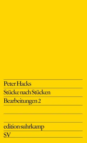 Hacks |  Stücke nach Stücken | Buch |  Sack Fachmedien