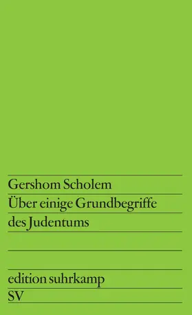Scholem |  Über einige Grundbegriffe des Judentums | Buch |  Sack Fachmedien