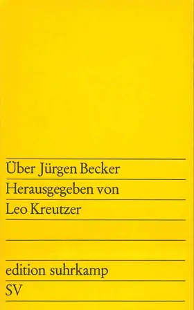 Becker / Kreutzer |  Über Jürgen Becker | Buch |  Sack Fachmedien