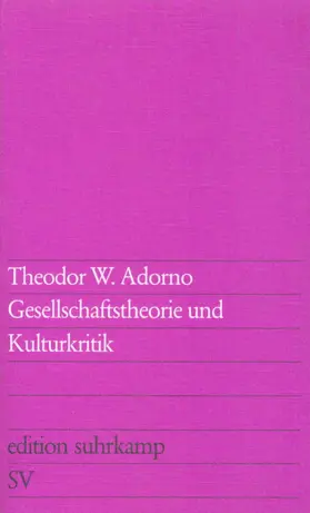 Adorno |  Gesellschaftstheorie und Kulturkritik | Buch |  Sack Fachmedien