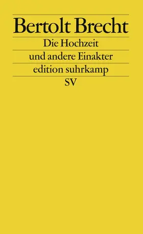 Brecht |  Die Hochzeit und andere Einakter | Buch |  Sack Fachmedien