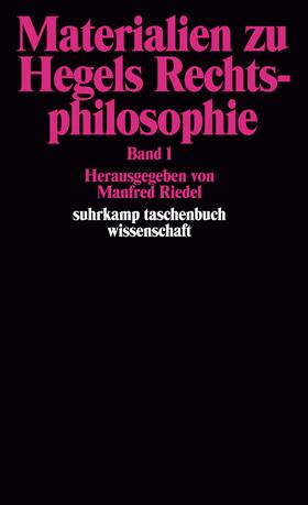 Riedel / Hegel | Materialien zu Hegels Rechtsphilosophie I | Buch | 978-3-518-27688-4 | sack.de