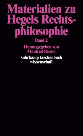 Riedel | Materialien zu Hegels Rechtsphilosophie. Band 2 | Buch | 978-3-518-27689-1 | sack.de