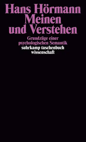 Hörmann |  Meinen und Verstehen | Buch |  Sack Fachmedien