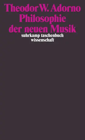 Adorno |  Philosophie der neuen Musik | Buch |  Sack Fachmedien