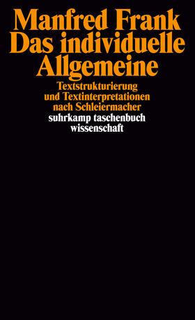 Frank | Das individuelle Allgemeine | Buch | 978-3-518-28144-4 | sack.de