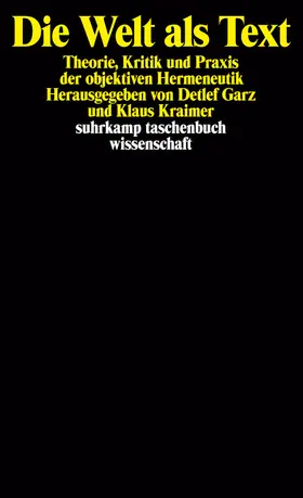 Kraimer / Garz |  Die Welt als Text | Buch |  Sack Fachmedien