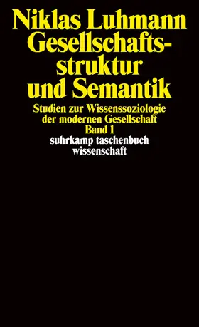 Luhmann |  Gesellschaftsstruktur und Semantik 1 | Buch |  Sack Fachmedien