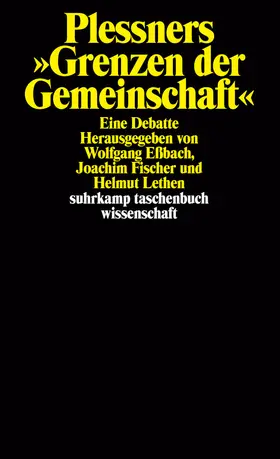 Eßbach / Fischer / Lethen |  Plessners »Grenzen der Gemeinschaft« | Buch |  Sack Fachmedien