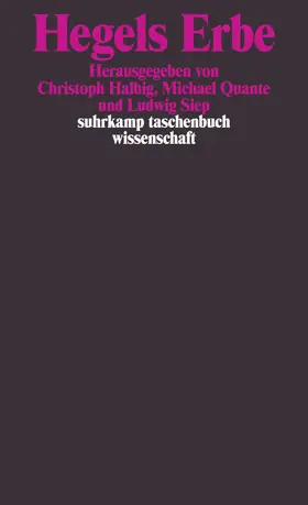 Halbig / Quante / Siep |  Hegels Erbe | Buch |  Sack Fachmedien