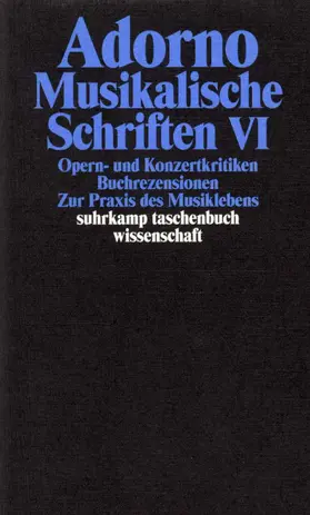Adorno |  Musikalische Schriften 6 | Buch |  Sack Fachmedien