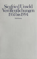 Unseld / Zeeh / Honnefelder |  Veröffentlichungen 1951 bis 1994 | Buch |  Sack Fachmedien