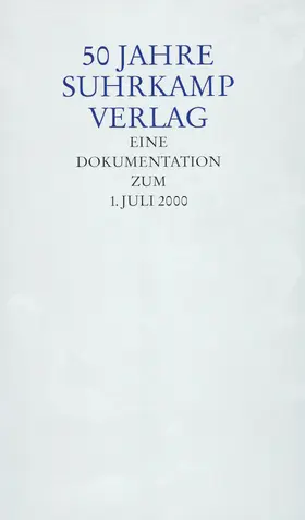 Suhrkamp Verlag |  50 Jahre Suhrkamp Verlag | Buch |  Sack Fachmedien