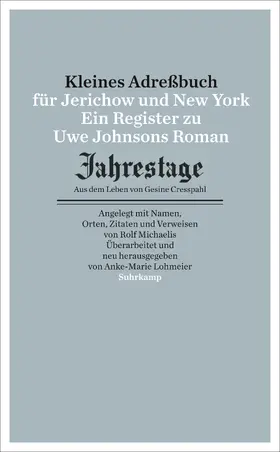 Michaelis / Lohmeier |  Kleines Adressbuch für Jerichow und New York | Buch |  Sack Fachmedien