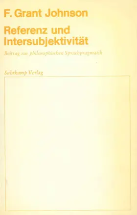Johnson |  Referenz und Intersubjektivität | Buch |  Sack Fachmedien