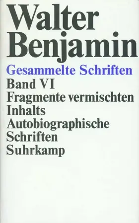 Benjamin / Schweppenhäuser / Tiedemann |  Gesammelte Schriften | Buch |  Sack Fachmedien