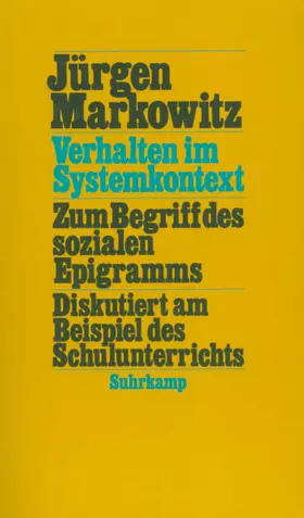 Markowitz |  Verhalten im Systemkontext | Buch |  Sack Fachmedien