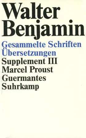 Benjamin / Tiedemann-Bartels / Tiedemann |  Gesammelte Schriften | Buch |  Sack Fachmedien