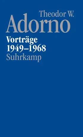 Adorno / Theodor W. Adorno Archiv / Schwarz |  Nachgelassene Schriften. Abteilung V: Vorträge und Gespräche | Buch |  Sack Fachmedien