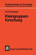 Schneider |  Schneider, H: Kleingruppenforschung | Buch |  Sack Fachmedien
