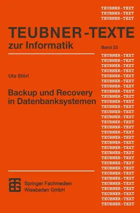 Störl |  Backup und Recovery in Datenbanksystemen | Buch |  Sack Fachmedien