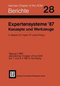Balzert / Lutze / Heyer |  Expertensysteme ¿87 Konzepte und Werkzeuge | Buch |  Sack Fachmedien