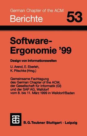 Arend / Eberleh / Pitschke |  Software-Ergonomie ¿99 | Buch |  Sack Fachmedien