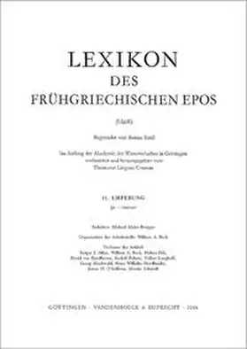 Thesaurus Linguae Graecae, Archiv für Griechische Lexikographie Universität Hamburg / Snell |  Lexikon des frühgriechischen Epos Lfg. 21 | Buch |  Sack Fachmedien