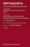 Rahlfs |  Verzeichnis der griechischen Handschriften des Alten Testaments | Buch |  Sack Fachmedien