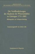 Link |  Die Veröffentlichungen der Akademie der Wissenschaften zu Göttingen 1751-2001 | Buch |  Sack Fachmedien