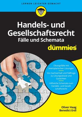 Haag / Erdl |  Handels- und Gesellschaftsrecht Fälle und Schemata für Dummies | Buch |  Sack Fachmedien