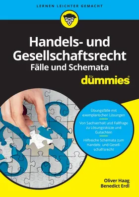 Haag / Erdl |  Handels- und Gesellschaftsrecht Fälle und Schemata für Dummies | Buch |  Sack Fachmedien