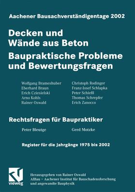 Oswald | Aachener Bausachverständigentage 2002 | Buch | 978-3-528-01747-7 | sack.de