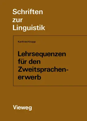 Knapp |  Lehrsequenzen für den Zweitsprachenerwerb | Buch |  Sack Fachmedien