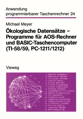 Meyer |  Ökologische Datensätze - Programme für AOS-Rechner und BASIC-Taschencomputer (TI-58/59, PC-1211/1212) | Buch |  Sack Fachmedien
