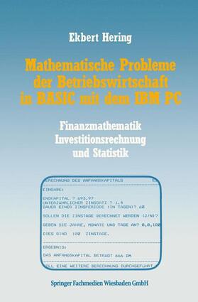 Hering | Hering, E: Mathematische Probleme der Betriebswirtschaft in | Buch | 978-3-528-04451-0 | sack.de