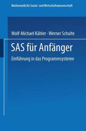 Kähler |  SAS für Anfänger | Buch |  Sack Fachmedien