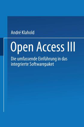 Klahold | Open Access III | Buch | 978-3-528-05137-2 | sack.de