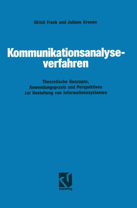 Frank | Kommunikationsanalyseverfahren | Buch | 978-3-528-05154-9 | sack.de