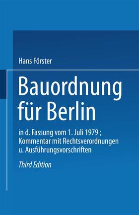 Hans | Bauordnung für Berlin in der Fassung vom 1. Juli 1979 | Buch | 978-3-528-08817-0 | sack.de