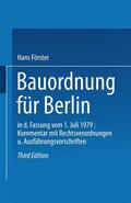 Hans |  Bauordnung für Berlin in der Fassung vom 1. Juli 1979 | Buch |  Sack Fachmedien