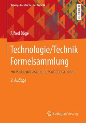 Böge | Böge, A: Technologie/Technik Formelsammlung | Buch | 978-3-528-84403-5 | sack.de