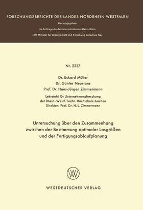 Müller | Müller, E: Untersuchung über den Zusammenhang zwischen der B | Buch | 978-3-531-02237-6 | sack.de