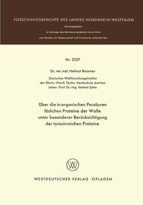 Brunner | Brunner, H: Über die in organischen Persäuren löslichen Prot | Buch | 978-3-531-02327-4 | sack.de