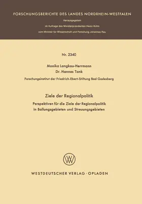 Langkau-Herrmann |  Ziele der Regionalpolitik | Buch |  Sack Fachmedien