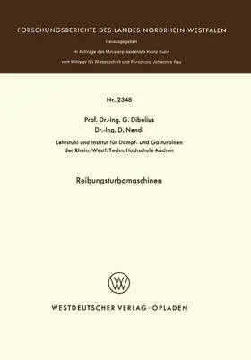 Dibelius | Reibungsturbomaschinen | Buch | 978-3-531-02348-9 | www.sack.de